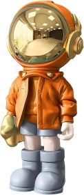 Astronaut Statues Spaceman Sculpture Polyresin Arts Gifts Orange Figurine Ornament Room Decor for Men