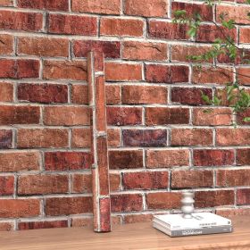 Red Brick Peel and Stick Wallpaper Faux Brick Contact Paper for Cabinets Self Adhesive Removable Wallpaper for Backsplash Waterproof Textured Con