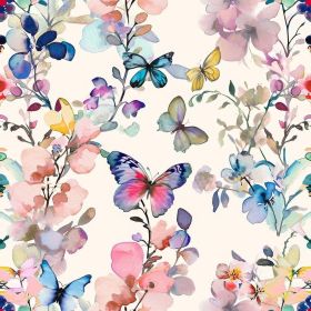 Pink/Purple Fairy Butterfly Watercolor Botanical Plants Leaf Yellow Blue Peel and Stick wallpaper stick on contact paper vintage wall paper easy