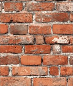 Faux Brick Peel and Stick Wallpaper 17.7" x 78.7" Contact Paper for Cabinets 3D Brick Wall Backdrop Self-Adhesive Wallpaper Red Bricky Textured V