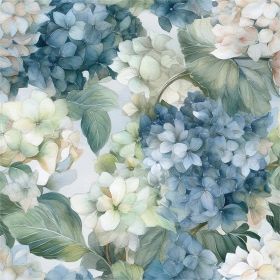 Vintage Watercolor Blue/White/Green Hydrangea Floral Peel and Stick Wallpaper Wall Decor Self Adhesive Wall Paper Stick on Easy Peel Off Contact
