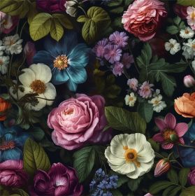 Dark Black Pink Flowers White Poppies Peony Floral Peel and Stick Wallpaper Stick on Contact Paper Vintage Wall Paper Easy Peel Off for nightstan