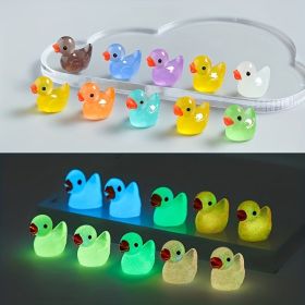 50 Pcs Mini Resin Ducks Luminous Tiny Ducks Miniature Duck Glow In The Dark For DIY Garden Dollhouse Duck Accessories Micro Landscape Aquarium Pa (Option: 50PCS)