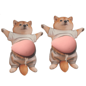 Car door anti-collision sticker, soft silicone anti-scratch protective sticker, cute cartoon car door anti-collision strip (Style: A pair of soaring dogs)