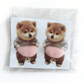 Car door anti-collision sticker, soft silicone anti-scratch protective sticker, cute cartoon car door anti-collision strip (Style: a pair of native dogs)
