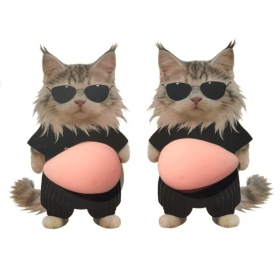 Car door anti-collision sticker, soft silicone anti-scratch protective sticker, cute cartoon car door anti-collision strip (Style: A pair of bodyguard cats)